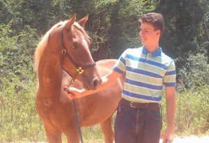 Justin and his horse, Trey.