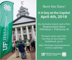 4-H Day at the Capitol Save the Date 