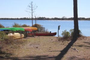 The state park provides kayaks for exploring the dune lake at Topsail. It can be reached by hiking or a tram they provide. 