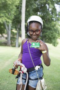 4-H girl zip lining