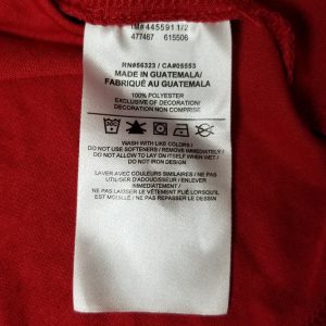 clothing care label
