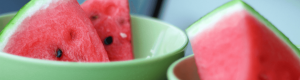 Watermelon slices in bowls