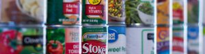 rows of canned foods