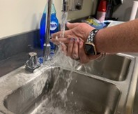 woman washing hands