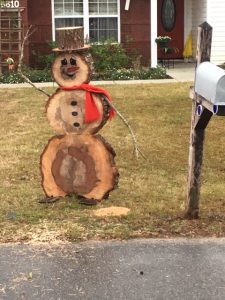 Tree debris snowman