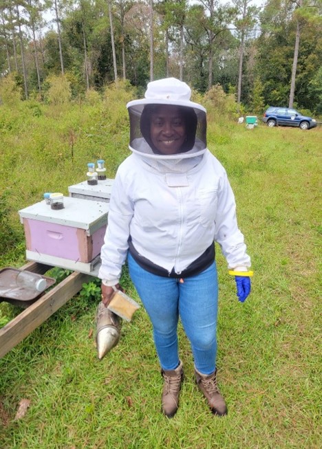 Donna Arnold in Beekeeper Jacket