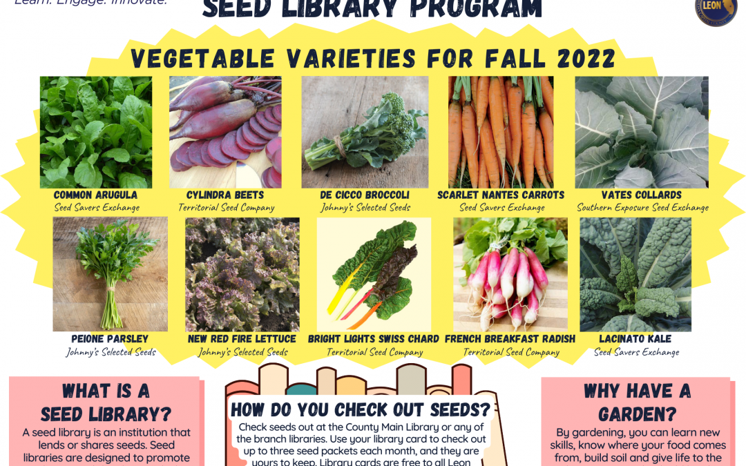 The Fall 2022 Leon County Seed Library Kicks Off August 13