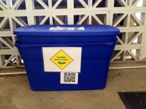 Vermicomposting bin at the Leon County Extension Office.