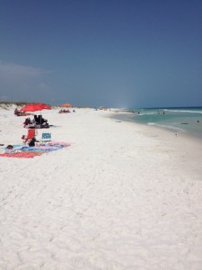 People visiting the Gulf coast during the summer. 