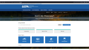 United States Environmental Protection Agency's How's My Watershed interactive tool. URL is http://mywaterway.epa.gov