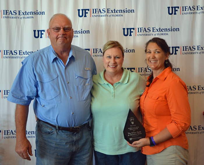 Larry and Susan White were recognized al as Agricultural Innovators by Julie McConnell, Bay County Horticulture Extension Agent.