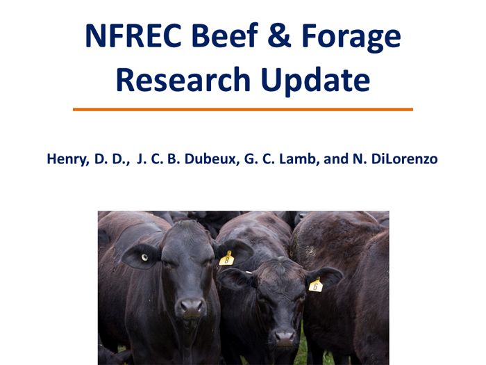 NFREC Beef & Forage Research Report 2016