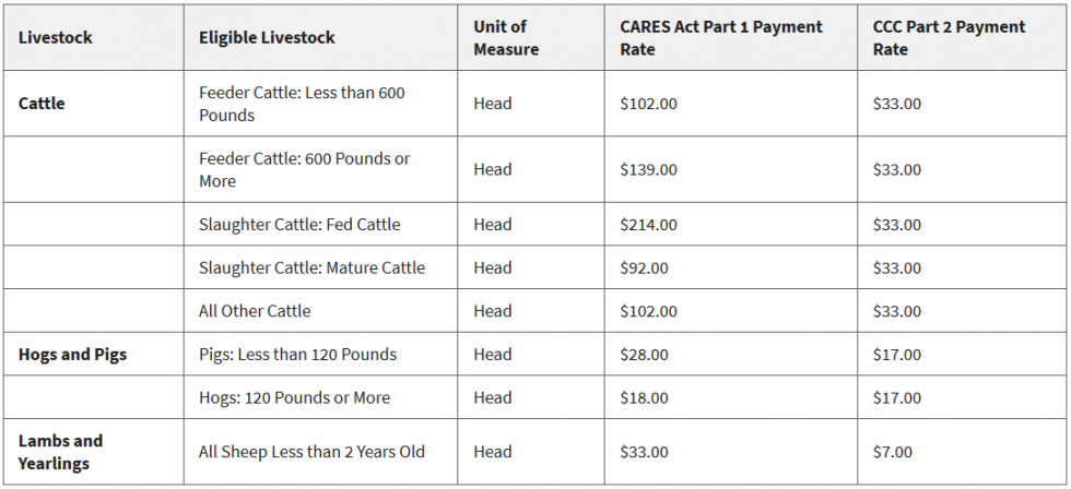 FSA – Food Assistance Direct Payment Program – Payment Rates ...