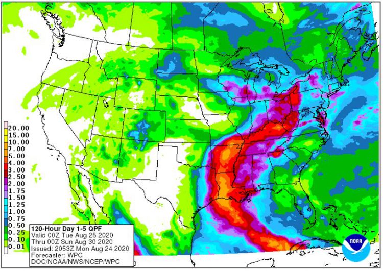 8-24-20 5-day rainfall outlook