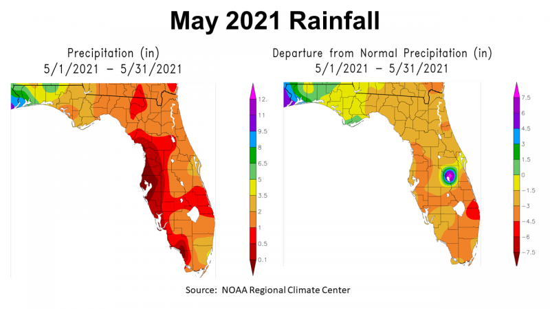 May 2021 Rainfal vs Normal