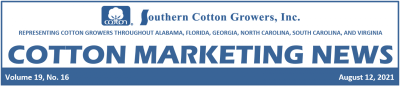 Cotton Marketing News header 8-12-21