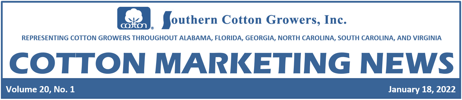 Cotton Marketing News header 1-18-21