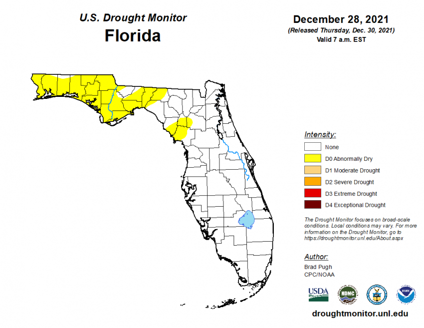 December 28 2021 FL Drought Monitor