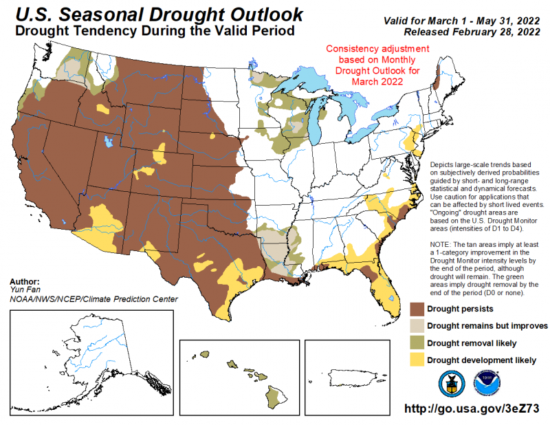 March-May 22 Drought Outlook