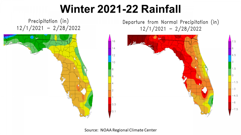 Winter 21-22 Precip vs Normal Map