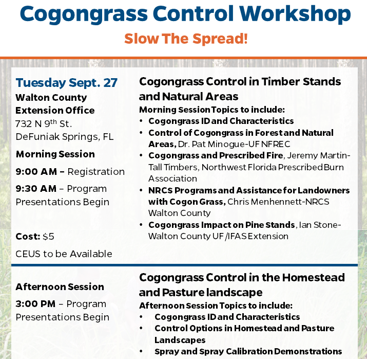 Cogongrass workshop agenda