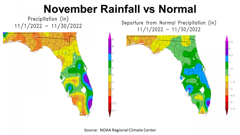 November 22 Precipitation vs Normal