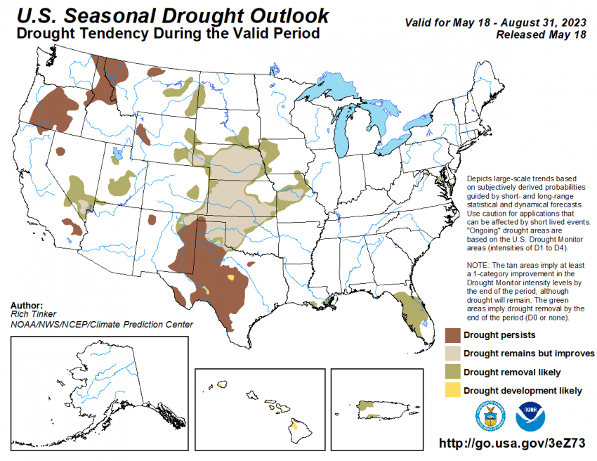 May-August 2023 Seasonal Drought Outlook