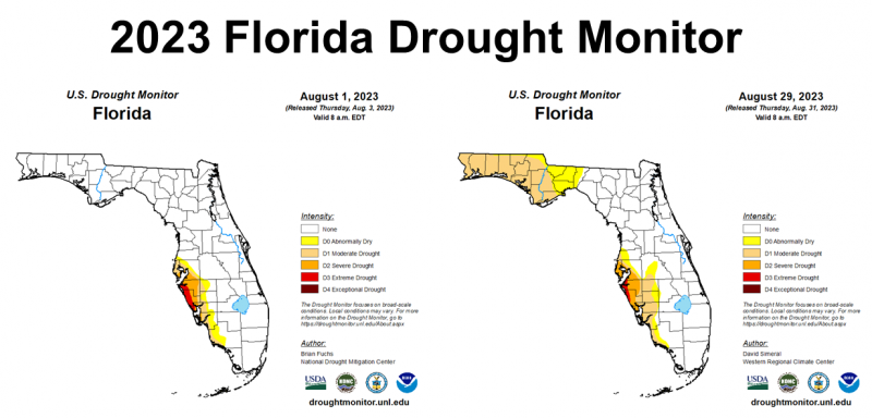 August 2023 FL Drought Monitor
