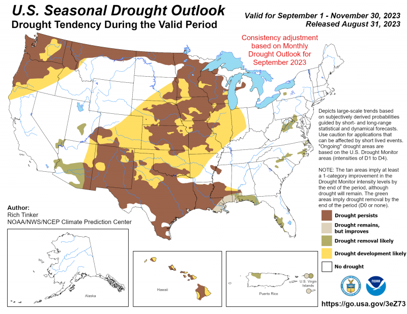 Sept-Nov 23 Seasonal Drought Outlook