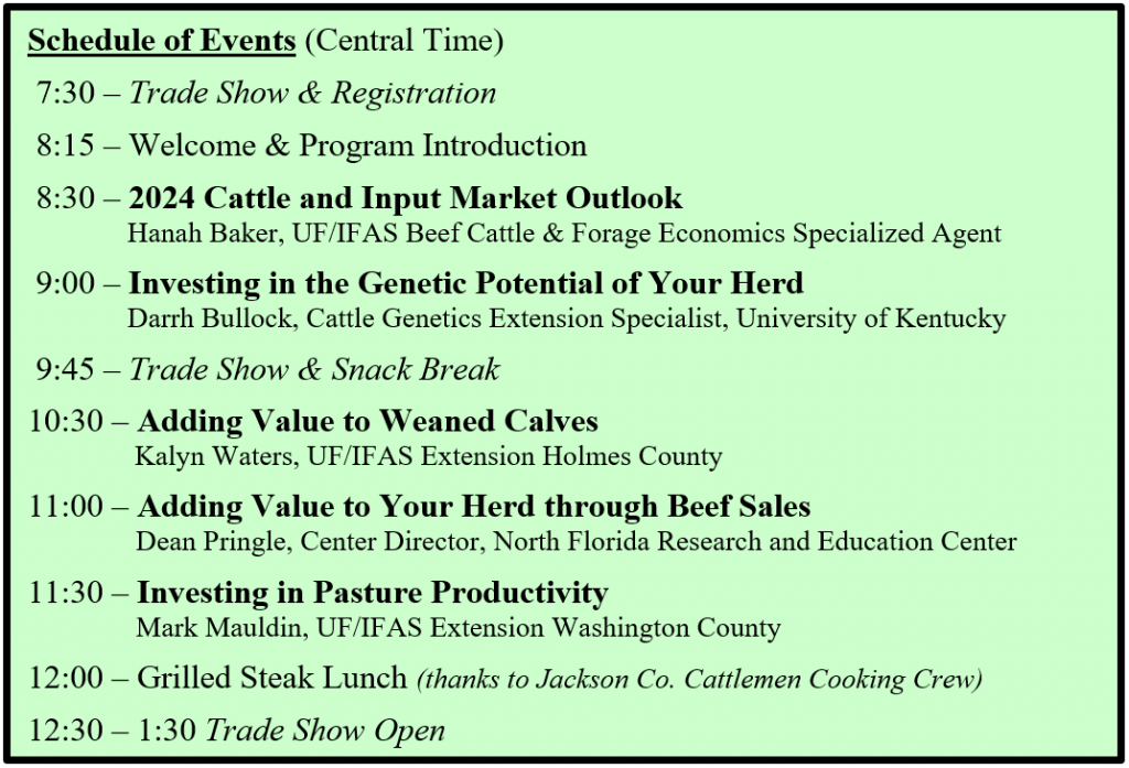 2024 Northwest Florida Beef Cattle Conference & Trade Show February