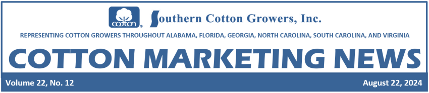 Cotton Marketing News header 8-22-24