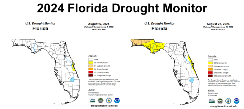 August 2024 FL Drought Monitor