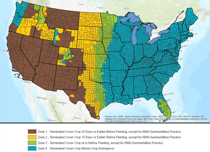 NRCS Cover Crop Termination Map