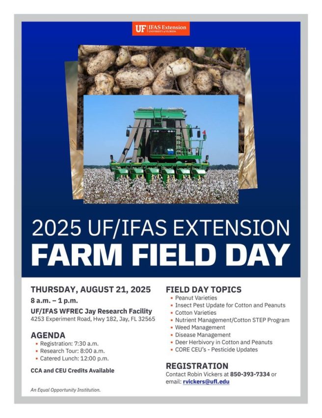 flier for field day for August 21, 2025 in Jay, Florida